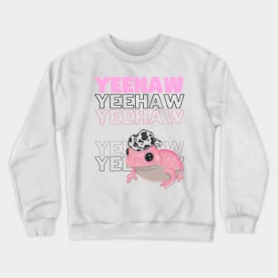 Yeehaw Pink Frog Wearing Cowboy Hat Crewneck Sweatshirt